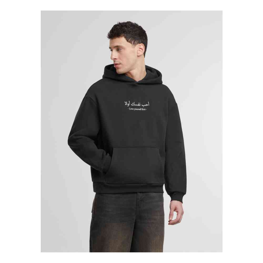 Mister Tee - Love Yourself First EMB Fluffy Hoodie - Black
